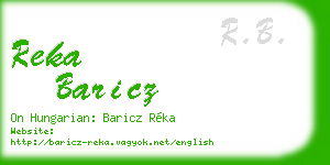 reka baricz business card