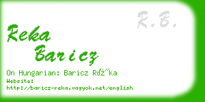reka baricz business card